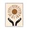 Stupell Industries Hands Holding Desert Sun with Face Linework in White Frame Wall Art